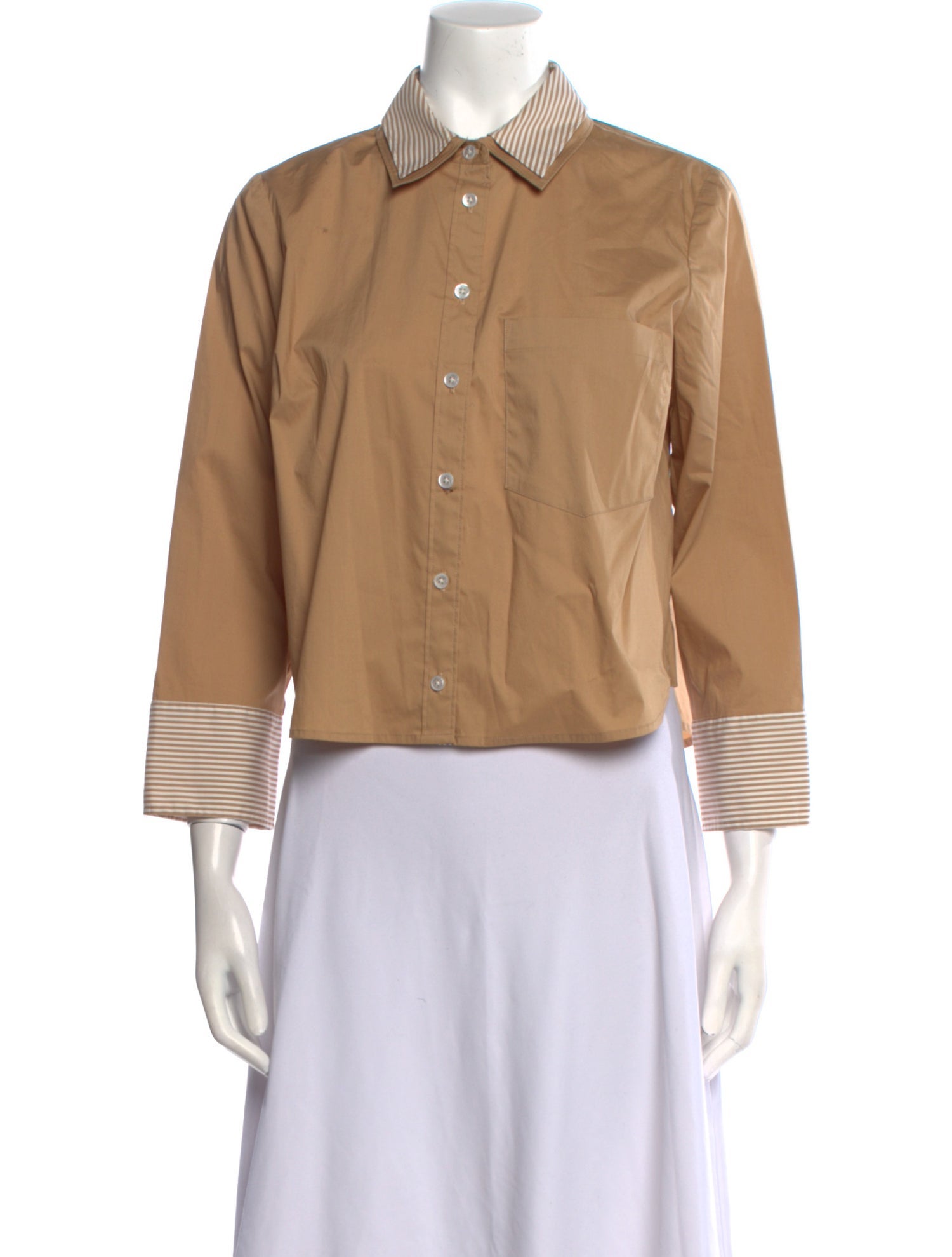Veronica Beard Three-Quarter Sleeve Button-Up Top