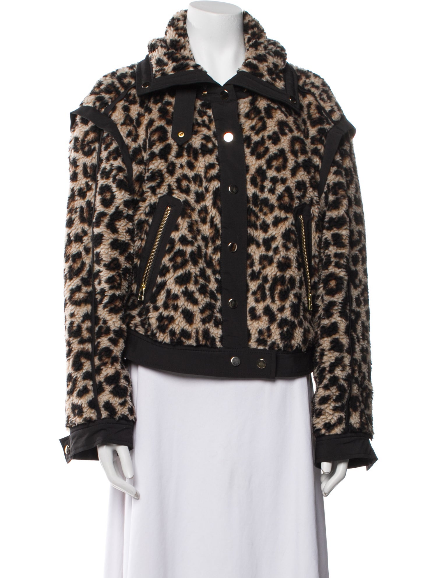 Veronica Beard Animal Print Faux Fur Jacket