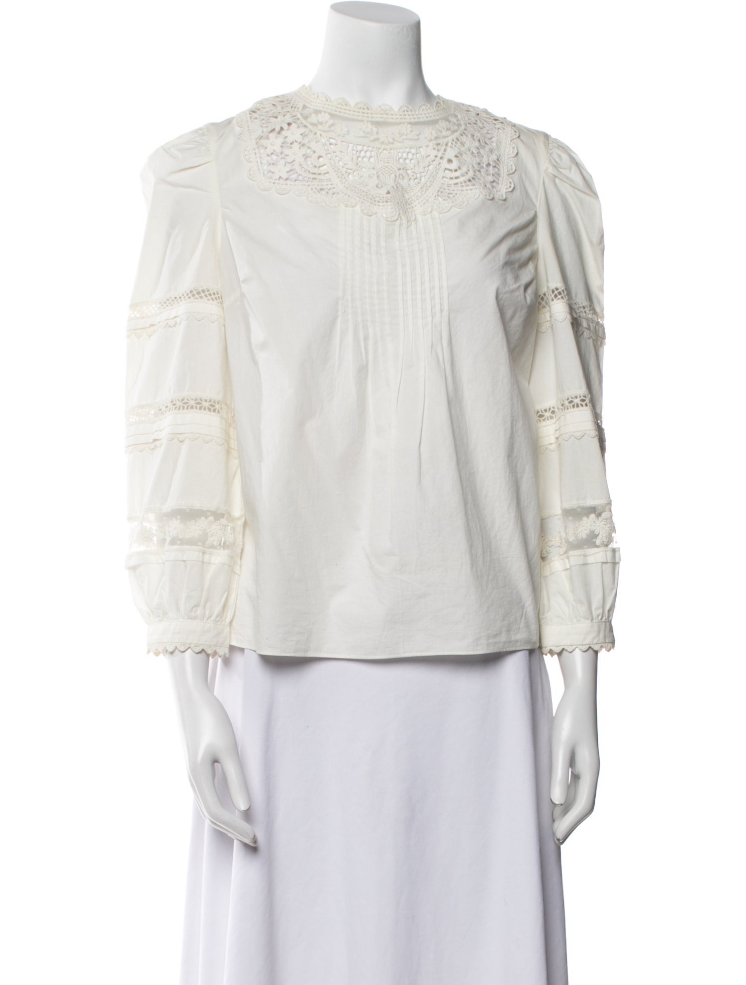 Veronica Beard Mock Neck Three-Quarter Sleeve Blouse