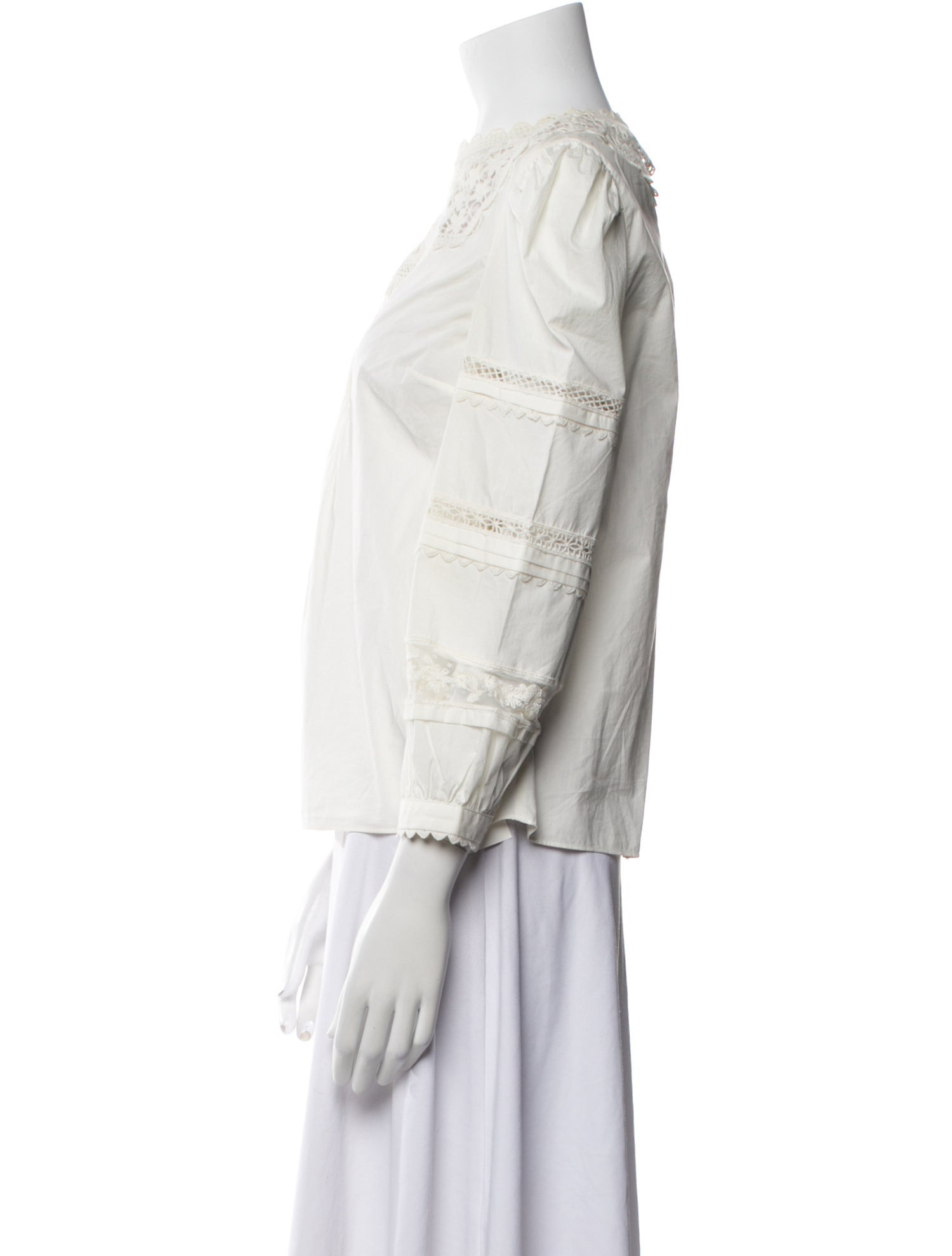 Veronica Beard Mock Neck Three-Quarter Sleeve Blouse