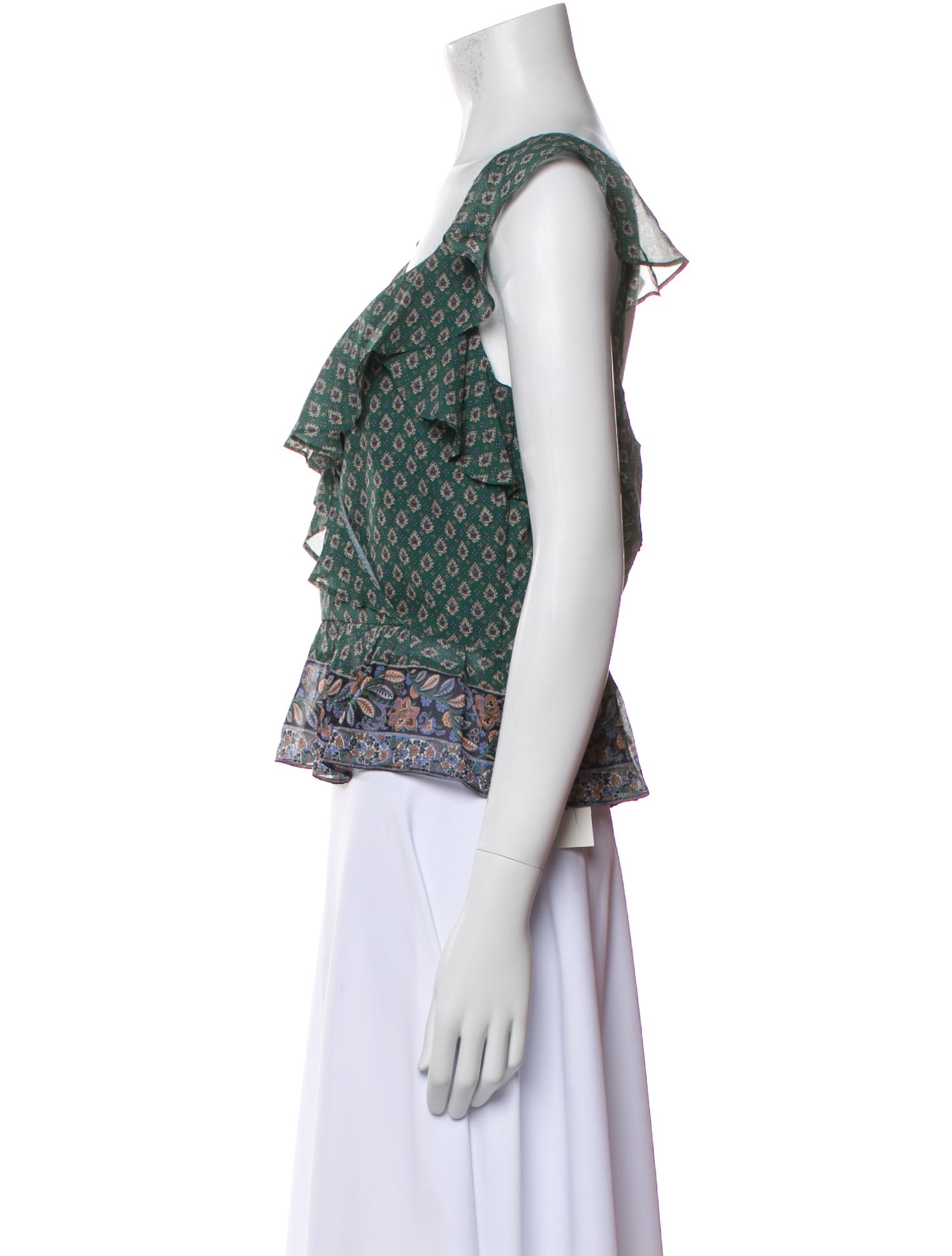 Veronica Beard Silk Paisley Print Crop Top w/ Tags