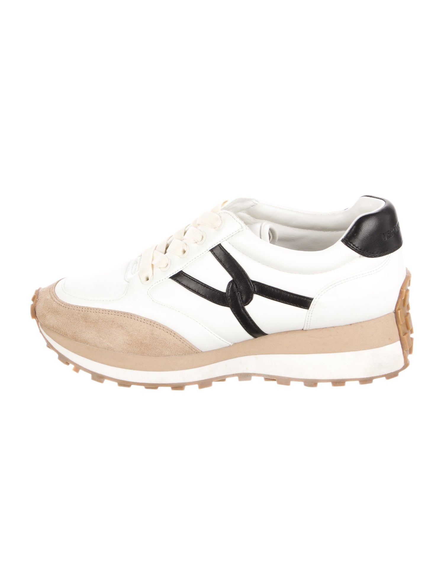 Veronica Beard Leather Colorblock Pattern Sneakers