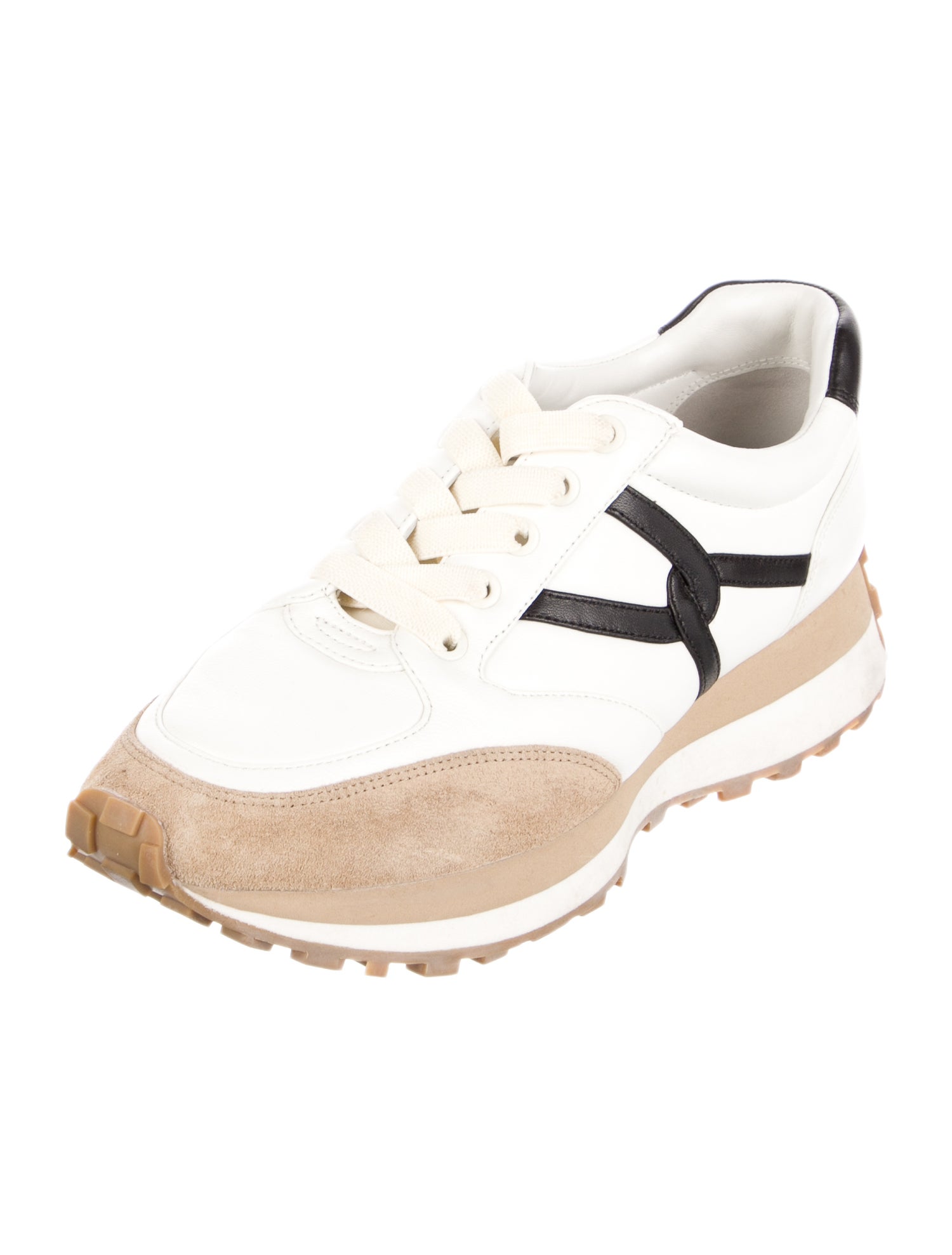 Veronica Beard Leather Colorblock Pattern Sneakers