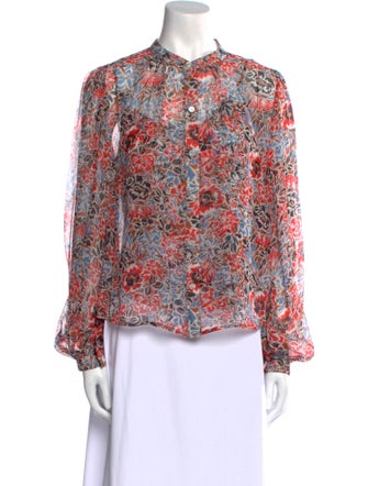 Veronica Beard Silk Floral Print Blouse