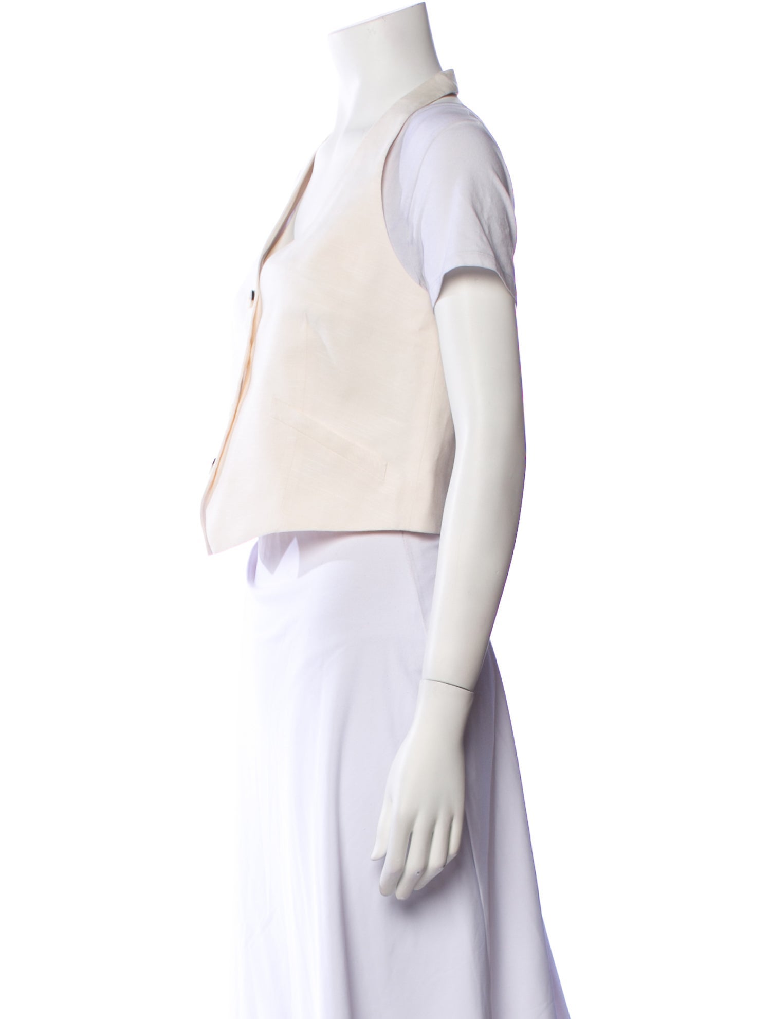 Veronica Beard V-Neck Short Sleeve Crop Top