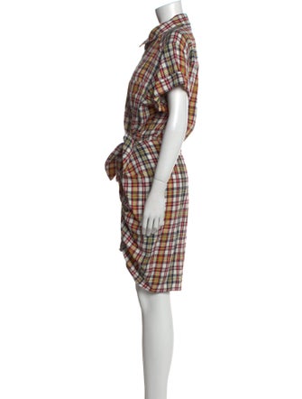 Veronica Beard Plaid Print Knee-Length Dress
