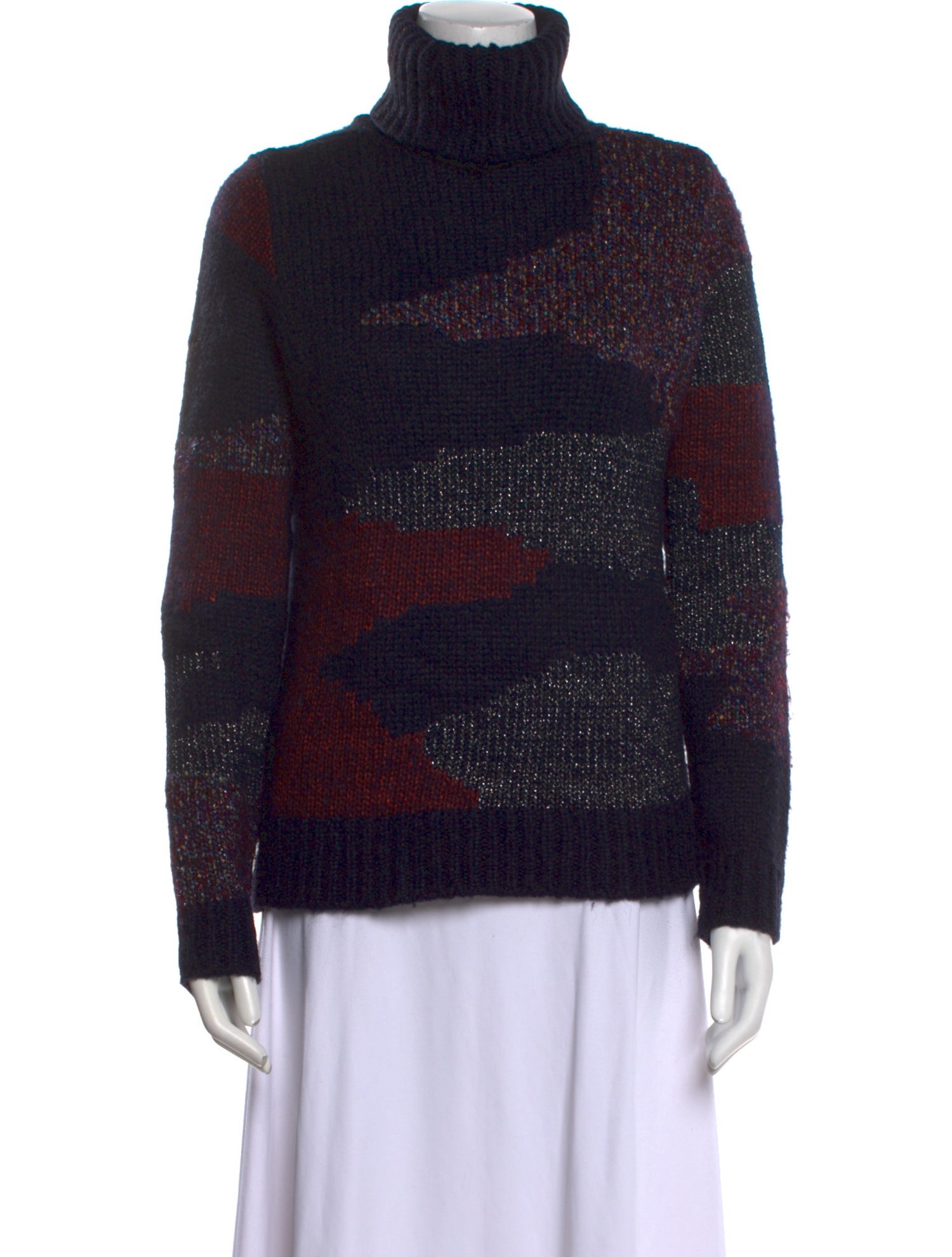 Veronica Beard Printed Turtleneck Sweater