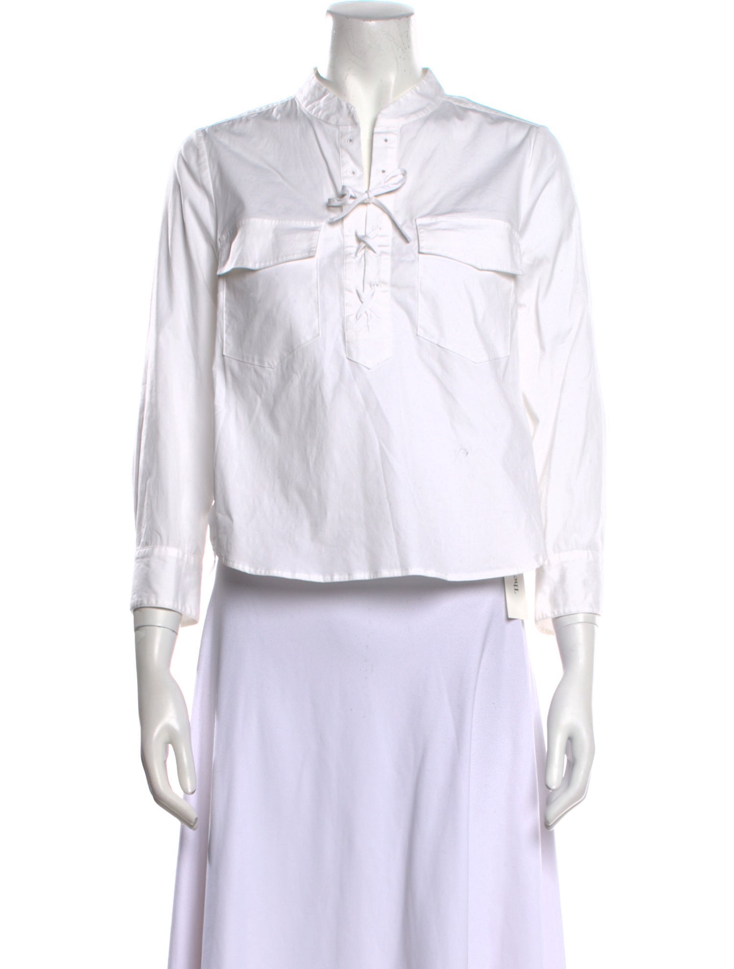 Veronica Beard Tie Neck Three-Quarter Sleeve Blouse