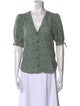 Veronica Beard Silk Floral Print Button-Up Top