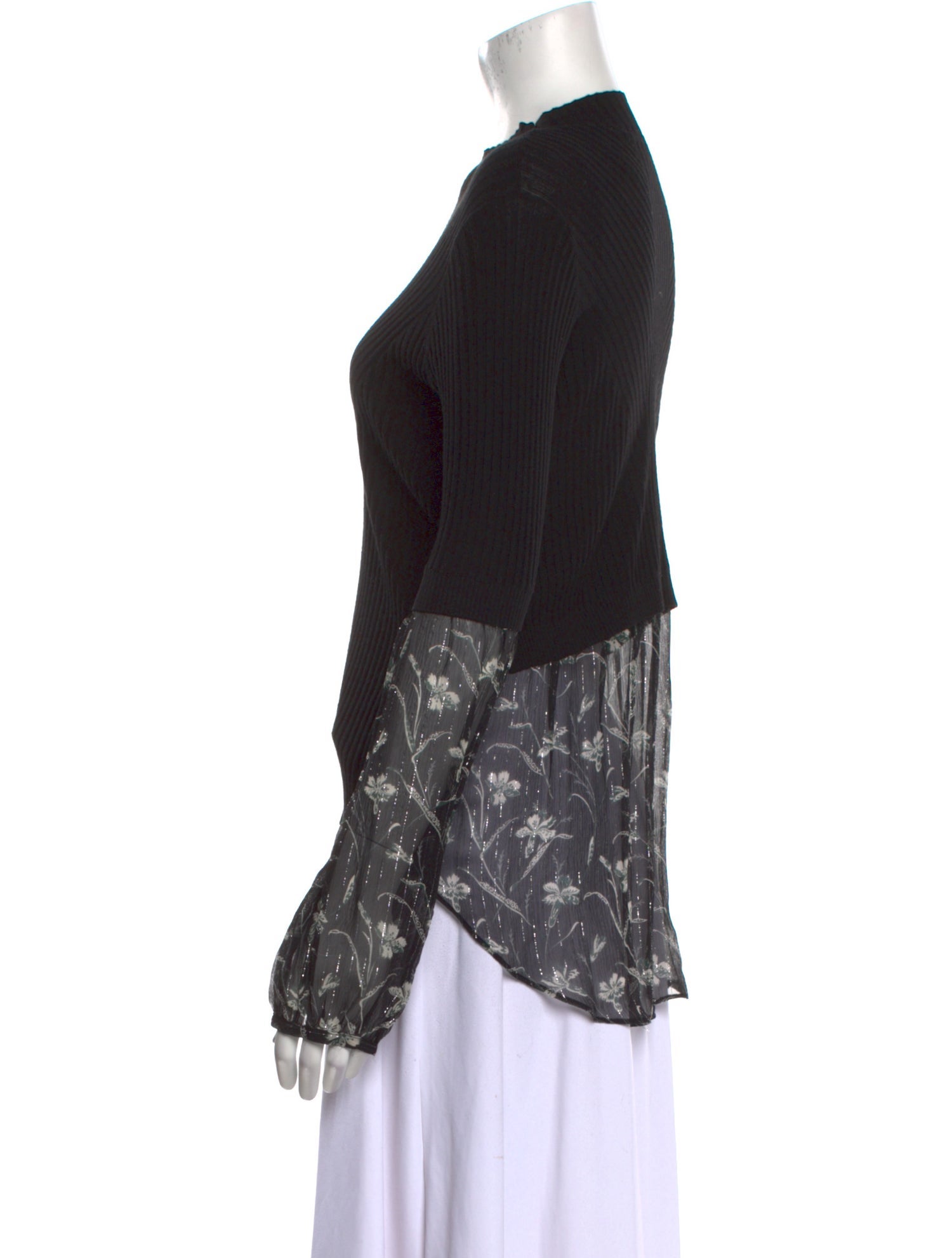 Veronica Beard Crew Neck Long Sleeve Top