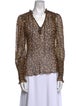 Veronica Beard Animal Print V-Neck Blouse