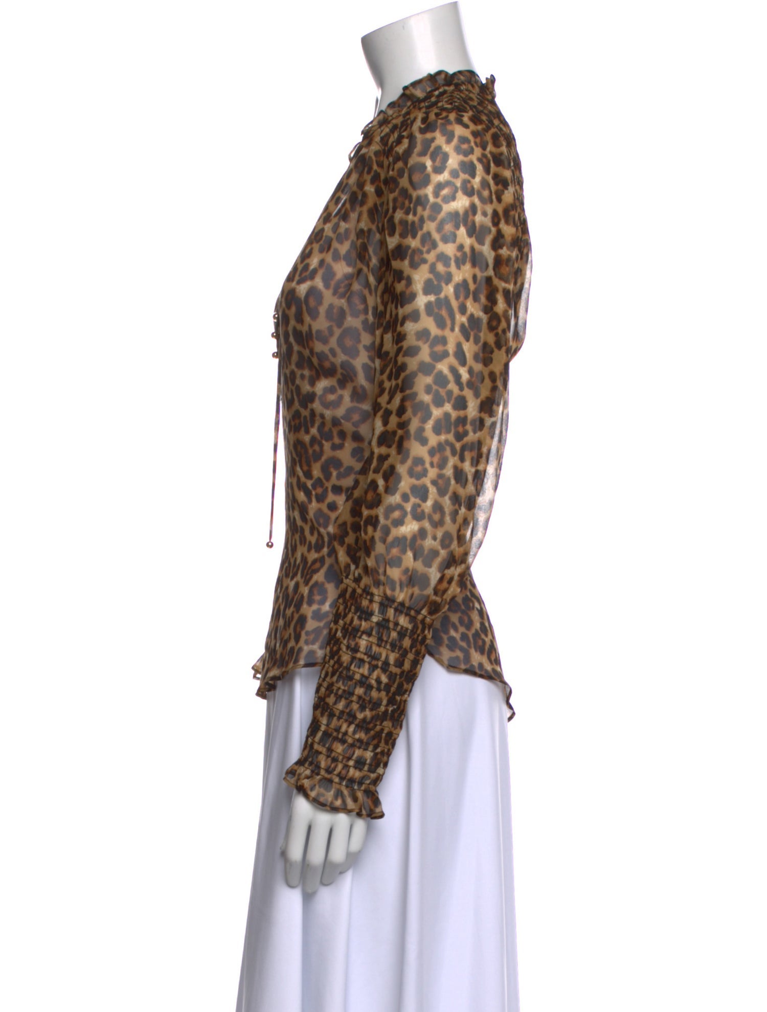 Veronica Beard Animal Print V-Neck Blouse