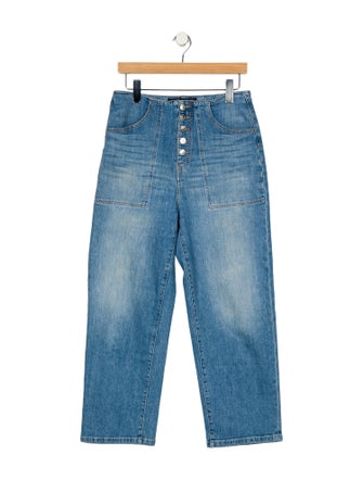 Veronica Beard High-Rise Straight Leg Jeans