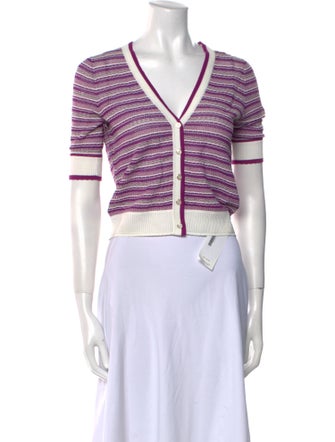 Veronica Beard Striped V-Neck Sweater