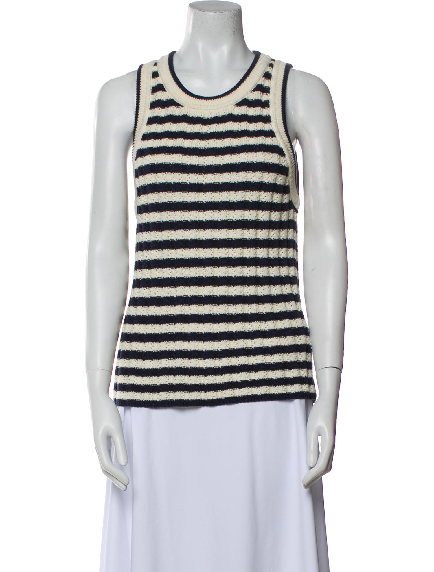 Veronica Beard Striped Scoop Neck Top