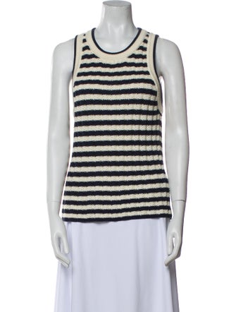 Veronica Beard Striped Scoop Neck Top