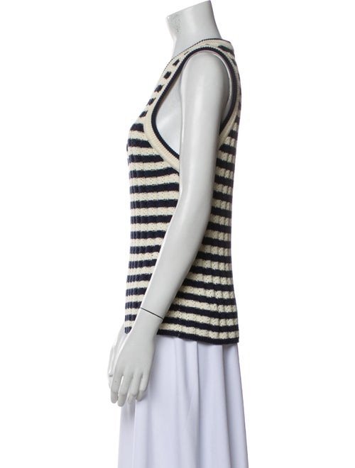 Veronica Beard Striped Scoop Neck Top