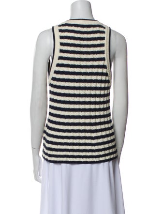 Veronica Beard Striped Scoop Neck Top