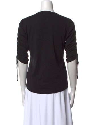 Veronica Beard Crew Neck Three-Quarter Sleeve T-Shirt