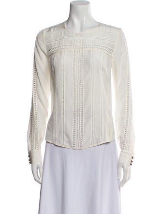 Veronica Beard Silk Crew Neck Top