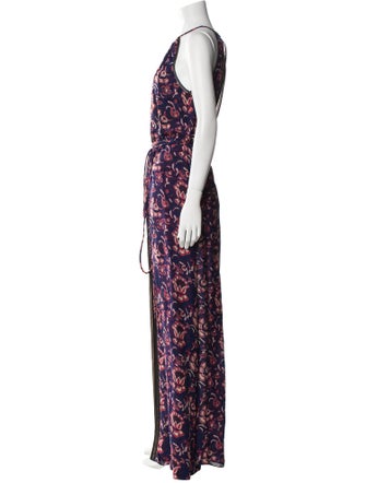Veronica Beard Floral Print Long Dress