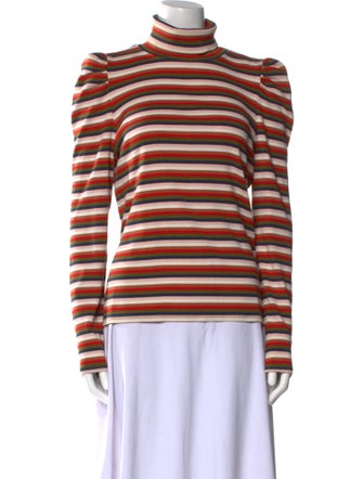 Veronica Beard Striped Turtleneck Top