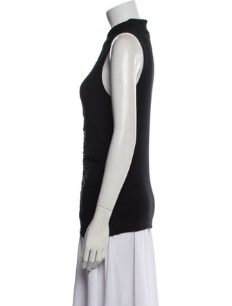 Veronica Beard Mock Neck Sleeveless Top