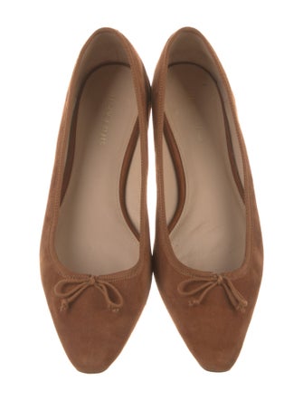 Veronica Beard Suede Bow Accents Ballet Flats