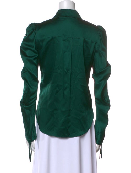 Veronica Beard Silk Long Sleeve Button-Up Top