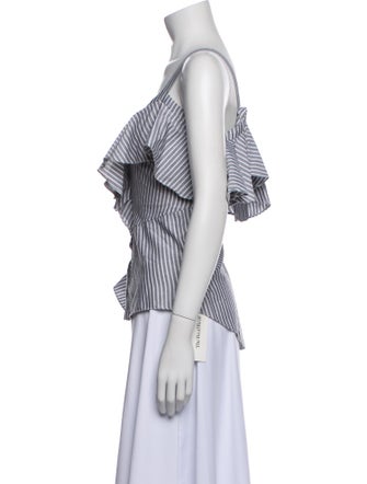 Veronica Beard Striped V-Neck Blouse