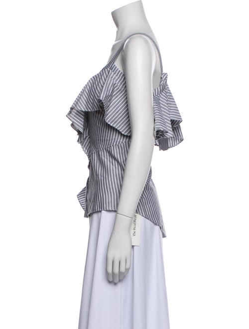 Veronica Beard Striped V-Neck Blouse