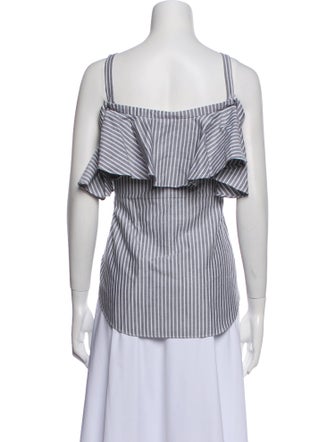 Veronica Beard Striped V-Neck Blouse