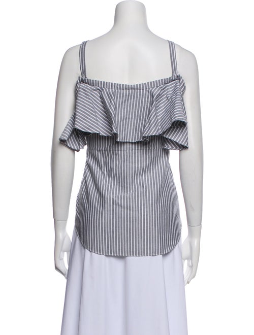 Veronica Beard Striped V-Neck Blouse