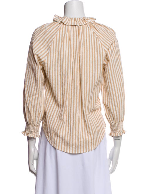 Veronica Beard Striped Mock Neck Blouse