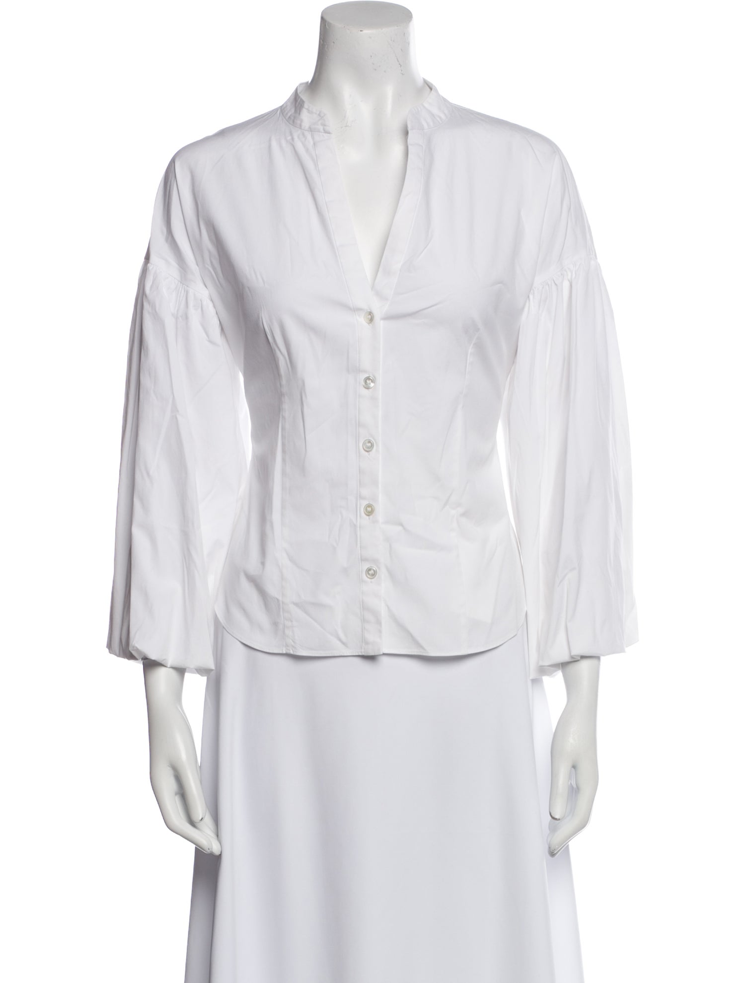 Veronica Beard Three-Quarter Sleeve Button-Up Top