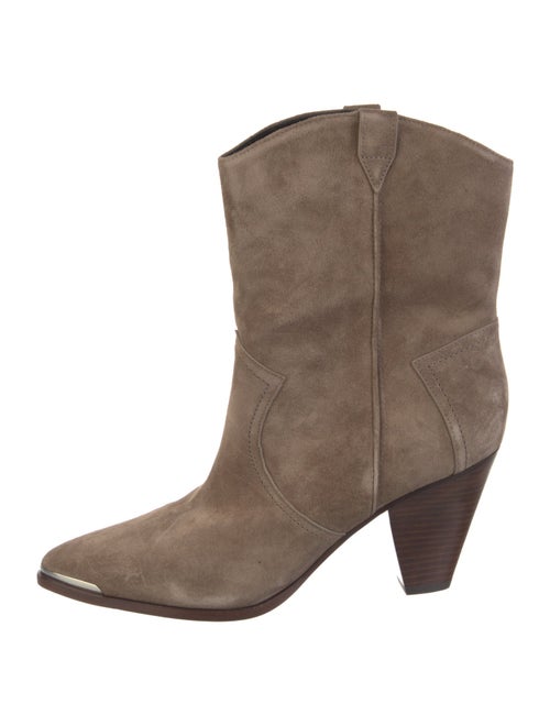 Veronica Beard Suede Colorblock Pattern Western Boots