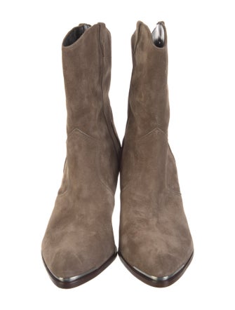 Veronica Beard Suede Colorblock Pattern Western Boots