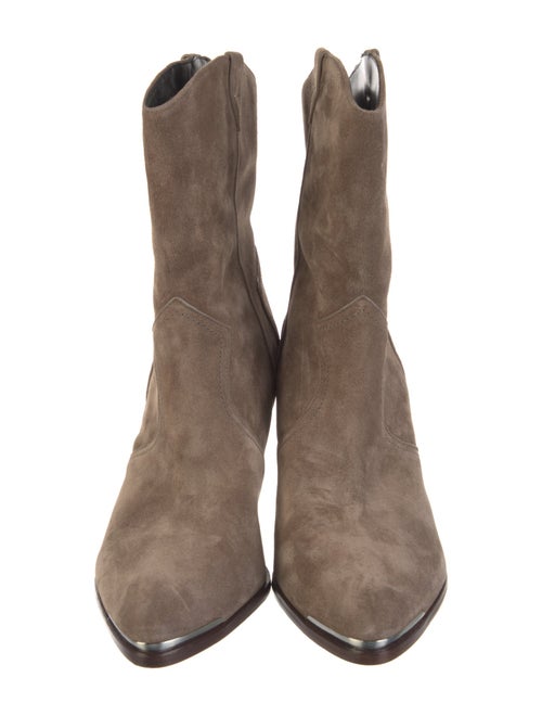 Veronica Beard Suede Colorblock Pattern Western Boots