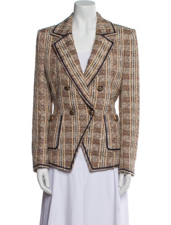 Veronica Beard Plaid Print Blazer