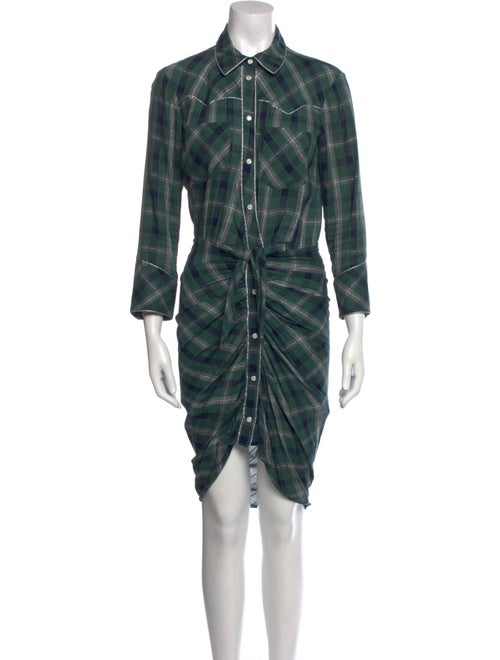 Veronica Beard Plaid Print Midi Length Dress