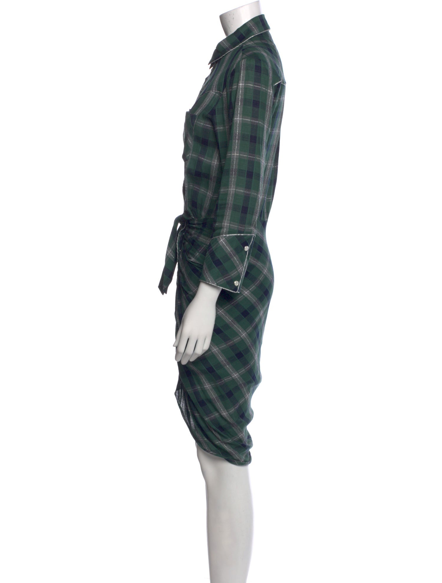 Veronica Beard Plaid Print Midi Length Dress