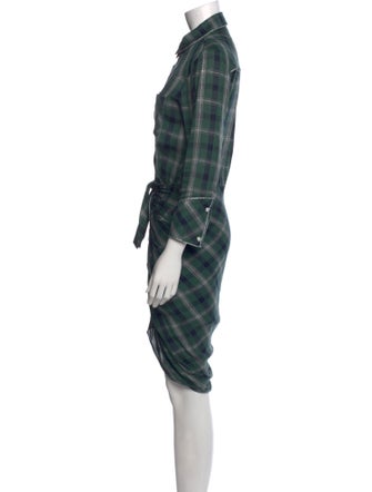 Veronica Beard Plaid Print Midi Length Dress