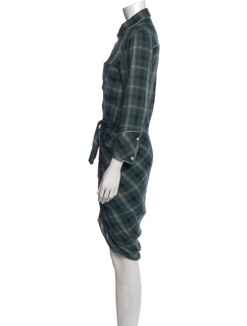 Veronica Beard Plaid Print Midi Length Dress