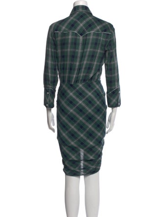 Veronica Beard Plaid Print Midi Length Dress