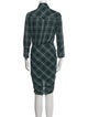 Veronica Beard Plaid Print Midi Length Dress
