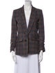 Veronica Beard Virgin Wool Plaid Print Blazer