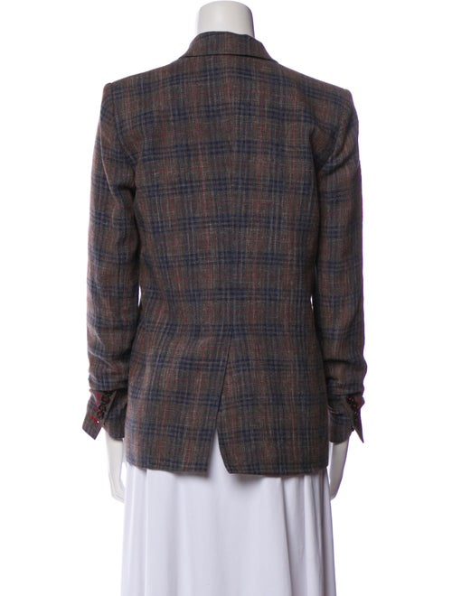 Veronica Beard Virgin Wool Plaid Print Blazer