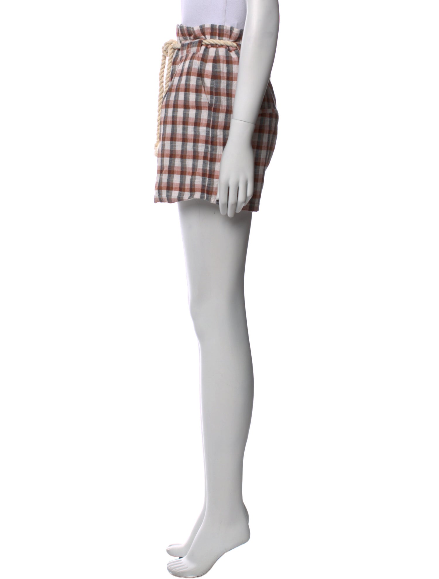 Veronica Beard Plaid Print Mini Shorts
