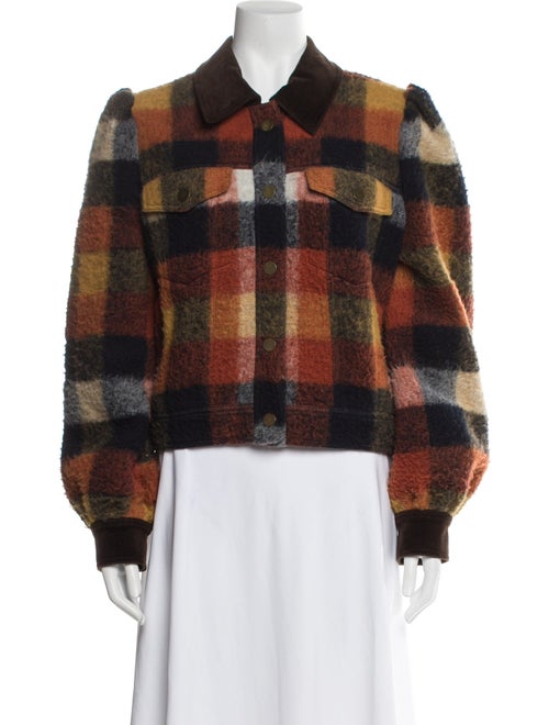 Veronica Beard Plaid Print Faux Fur Jacket