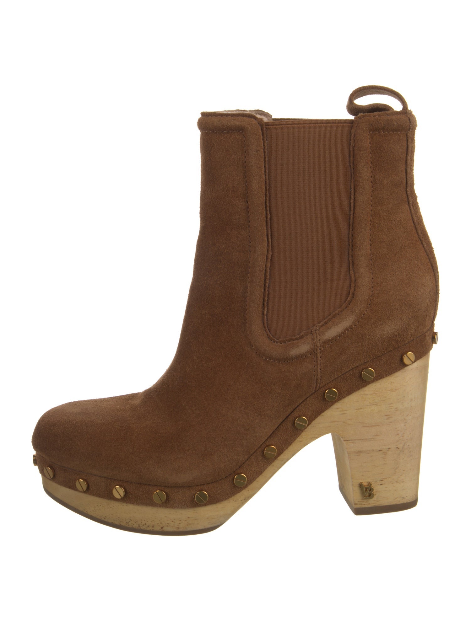 Veronica Beard Suede Studded Accents Chelsea Boots